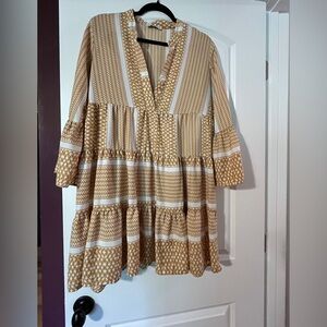 ASOS Yellow and White Tiered Sundress